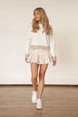 Pleated Tennis Skirt (CREAM)