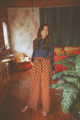Brown Polka Dot Palazzo Pants