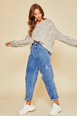 Distressed Vintage Washed (Dark Denim)